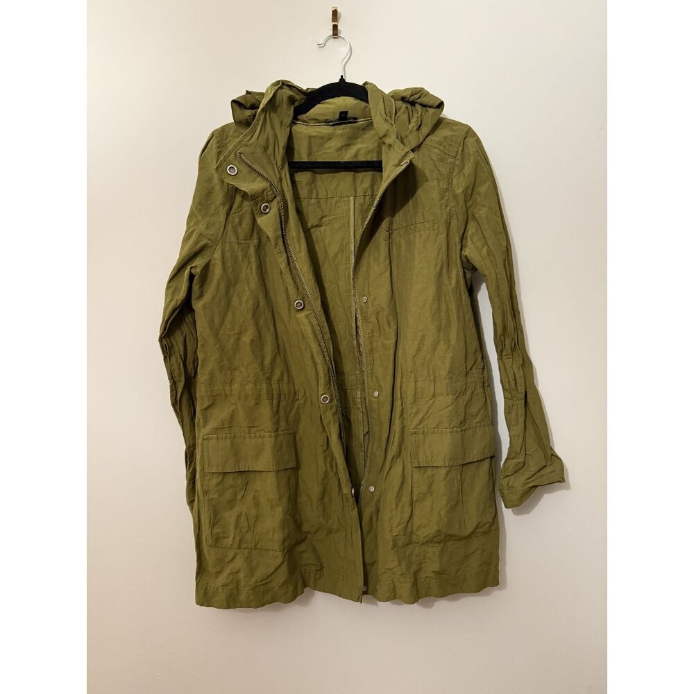 Eileen Fisher Hooded Utility Jacket Olive Green Women's Size M [jb]